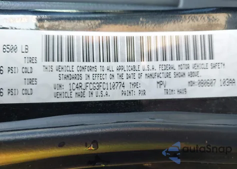 2015 Jeep Grand Cherokee High Altitude z USA, uszkodzony, nr VIN 1C4RJFCG3FC110774